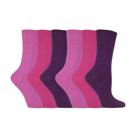 6 Pack Ladies Non Elastic Cotton Diabetic Socks with Seamless Toe