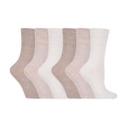 6 Pack Ladies Non Elastic Cotton Diabetic Socks with Seamless Toe