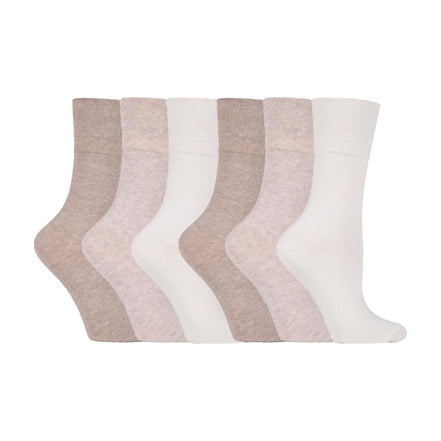 6 Pack Ladies Non Elastic Cotton Diabetic Socks with Seamless Toe