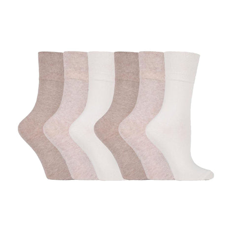 6 Pack Ladies Non Elastic Cotton Diabetic Socks with Seamless Toe