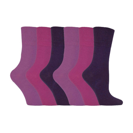 6 Pack Ladies Non Elastic Cotton Diabetic Socks with Seamless Toe