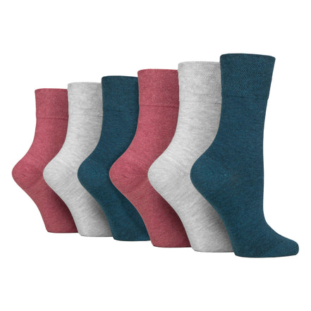 6 Pack Ladies Non Elastic Cotton Diabetic Socks with Seamless Toe