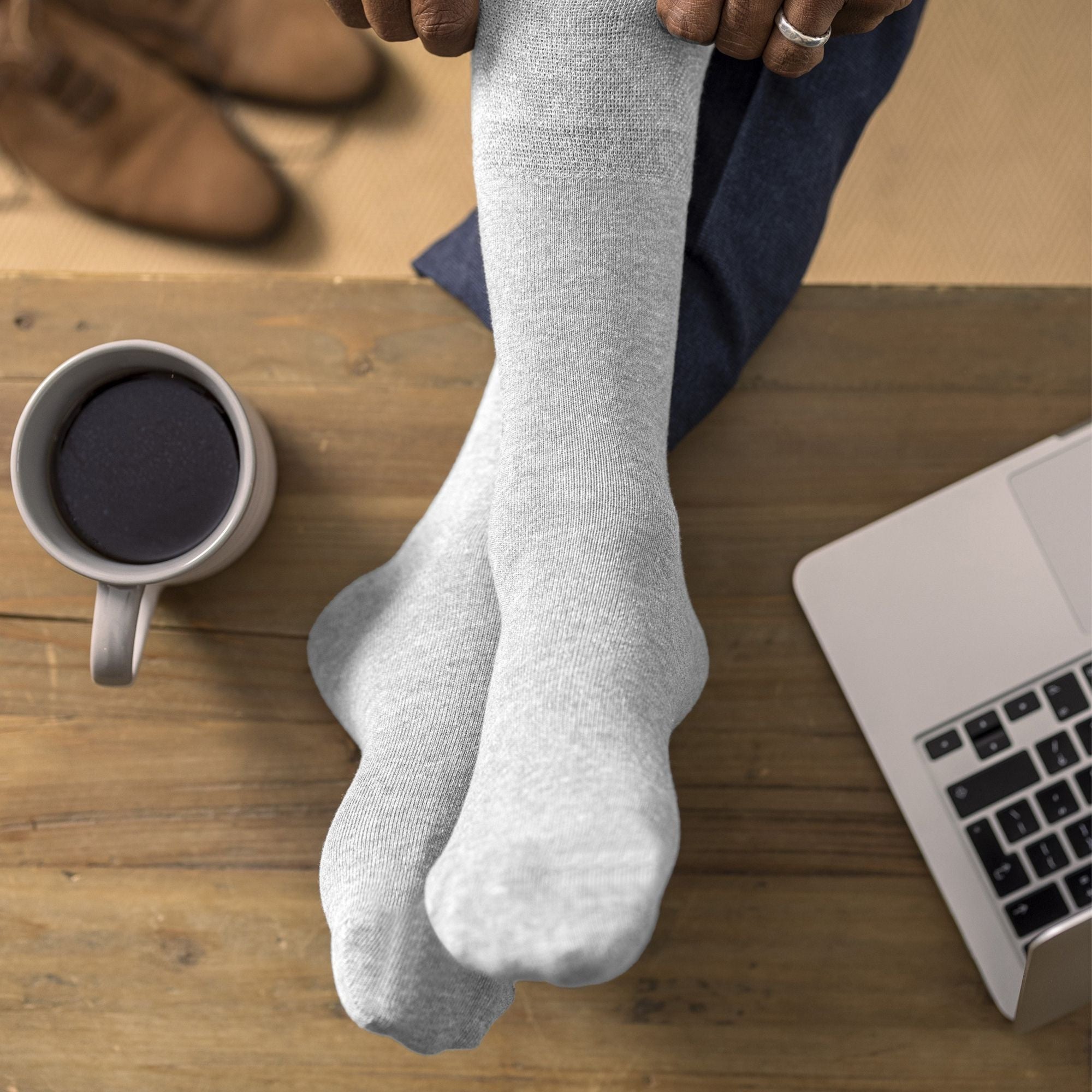 6 Pack Men's Non Elastic Bamboo Diabetic Socks