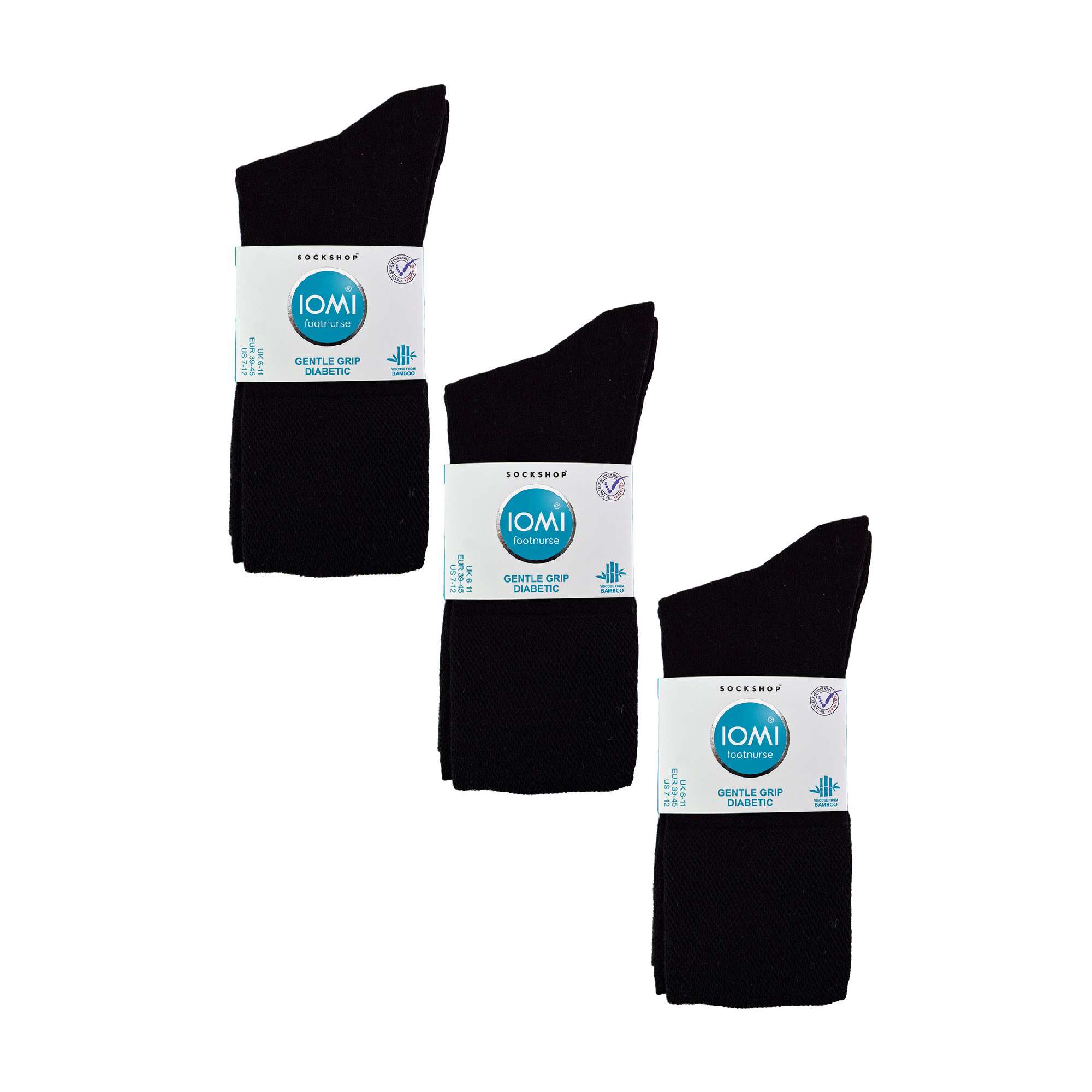 6 Pack Men's Non Elastic Bamboo Diabetic Socks