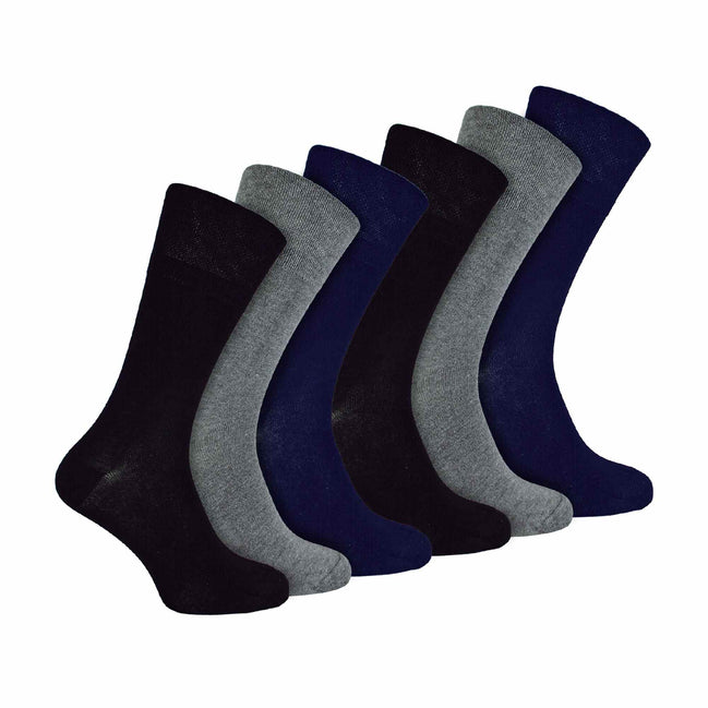 6 Pack Men's Non Elastic Bamboo Diabetic Socks