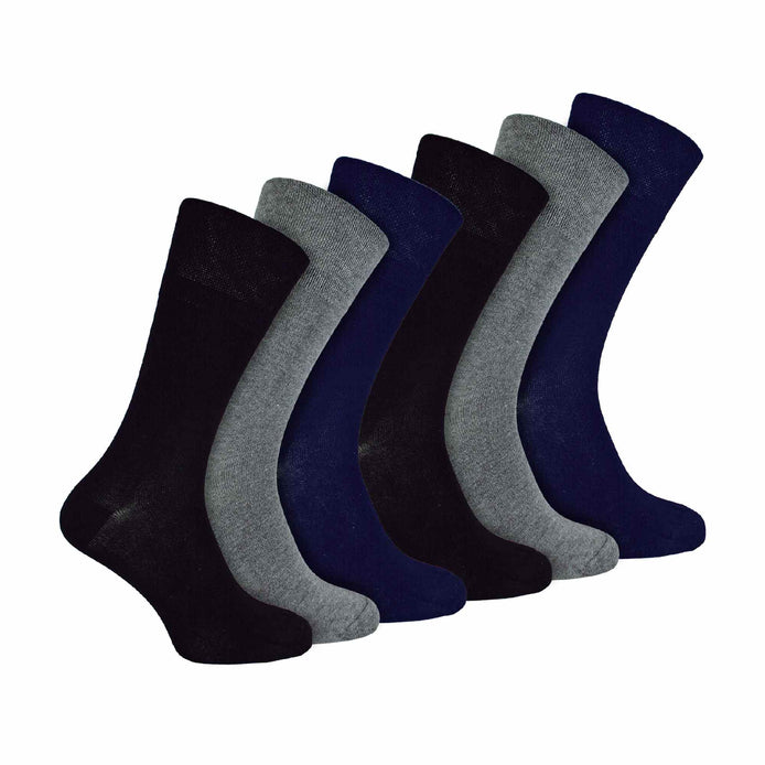 6 Pack Men's Non Elastic Bamboo Diabetic Socks