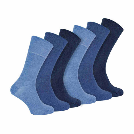 6 Pack Men's Non Elastic Bamboo Diabetic Socks
