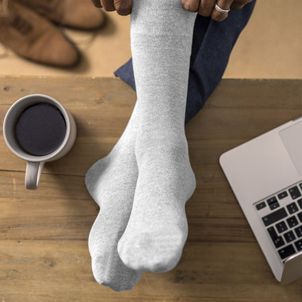 6 Pack Men's Non Elastic Bamboo Diabetic Socks