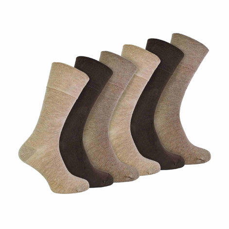 6 Pack Men's Non Elastic Bamboo Diabetic Socks