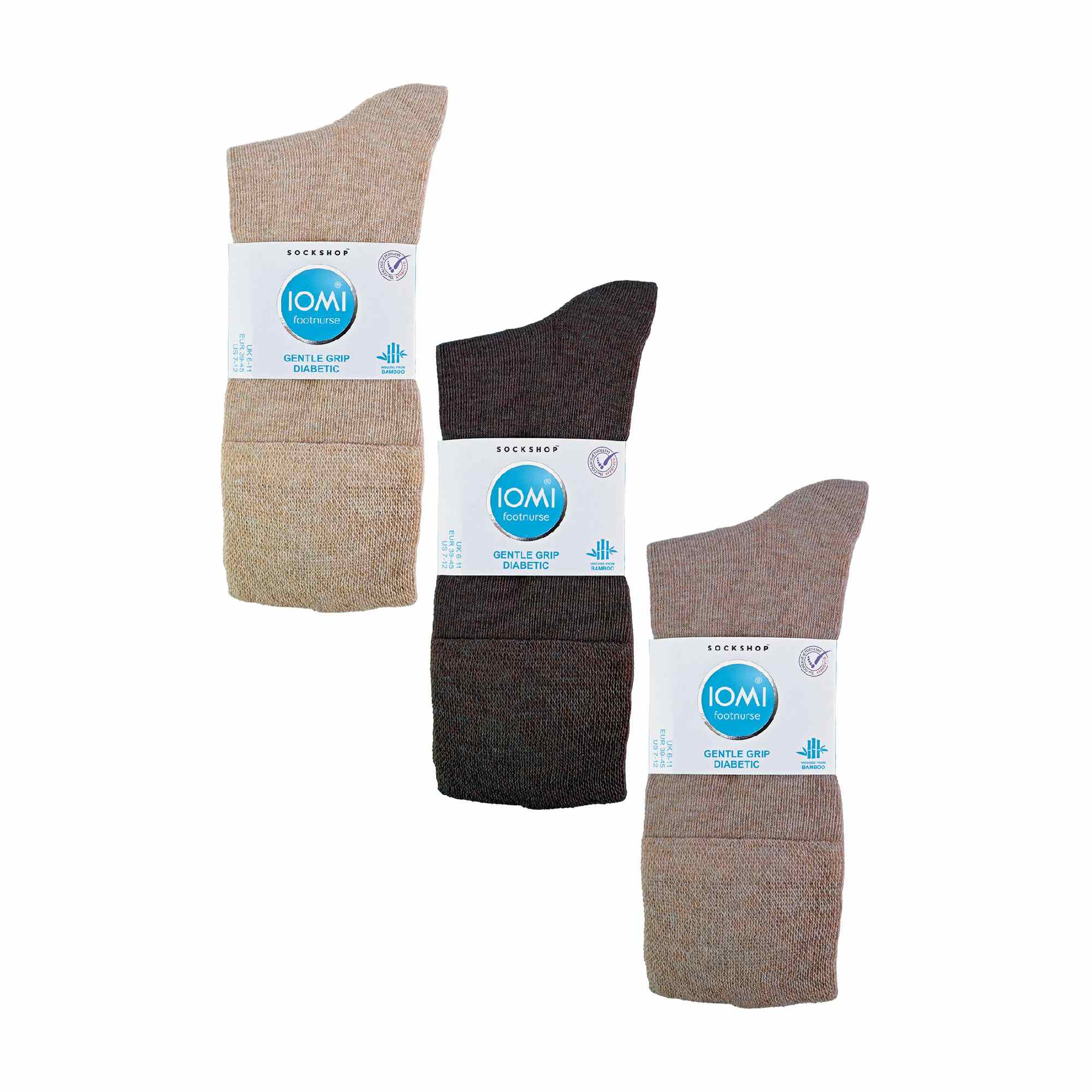 6 Pack Men's Non Elastic Bamboo Diabetic Socks