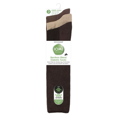 3 Pack Ladies Knee High Soft Bamboo Diabetic Socks