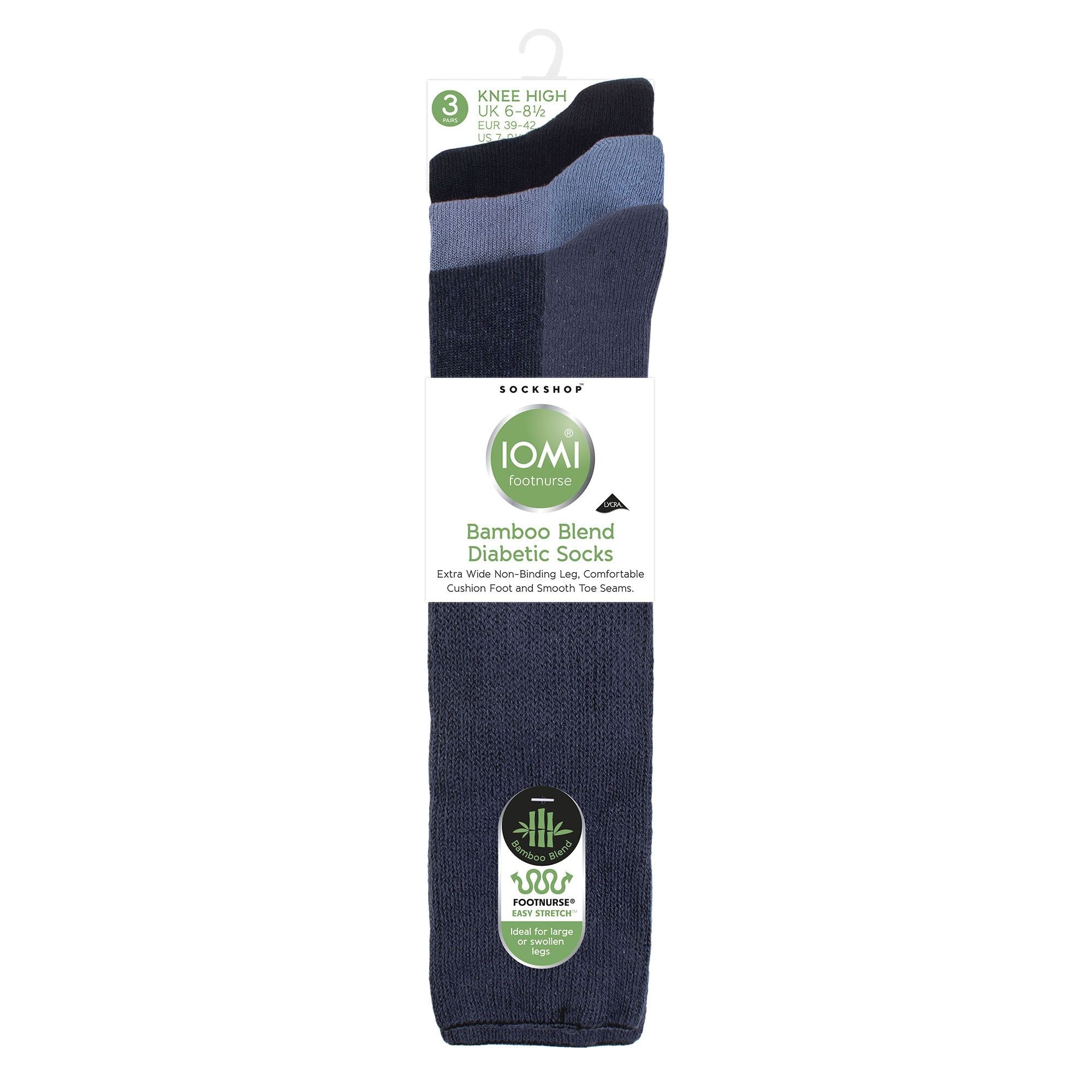3 Pack Ladies Knee High Soft Bamboo Diabetic Socks