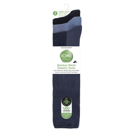 3 Pack Ladies Knee High Soft Bamboo Diabetic Socks