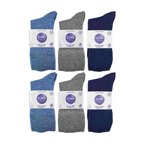 12 Pairs Ladies Diabetic Bamboo Socks | Non Elastic Gentle Grip Top Socks