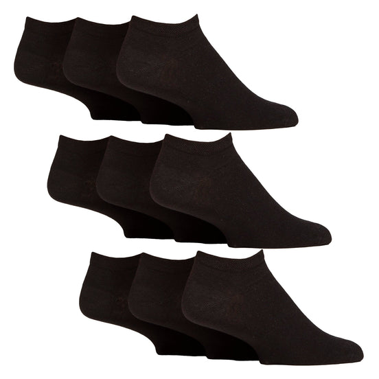 9 Pack Mens Diabetic Trainer Socks | Non Elastic Extra Wide Ankle Socks