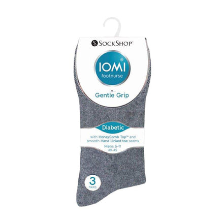 6 Pack Men's Elastic Cotton Diabetic Socks with Seamless Toe