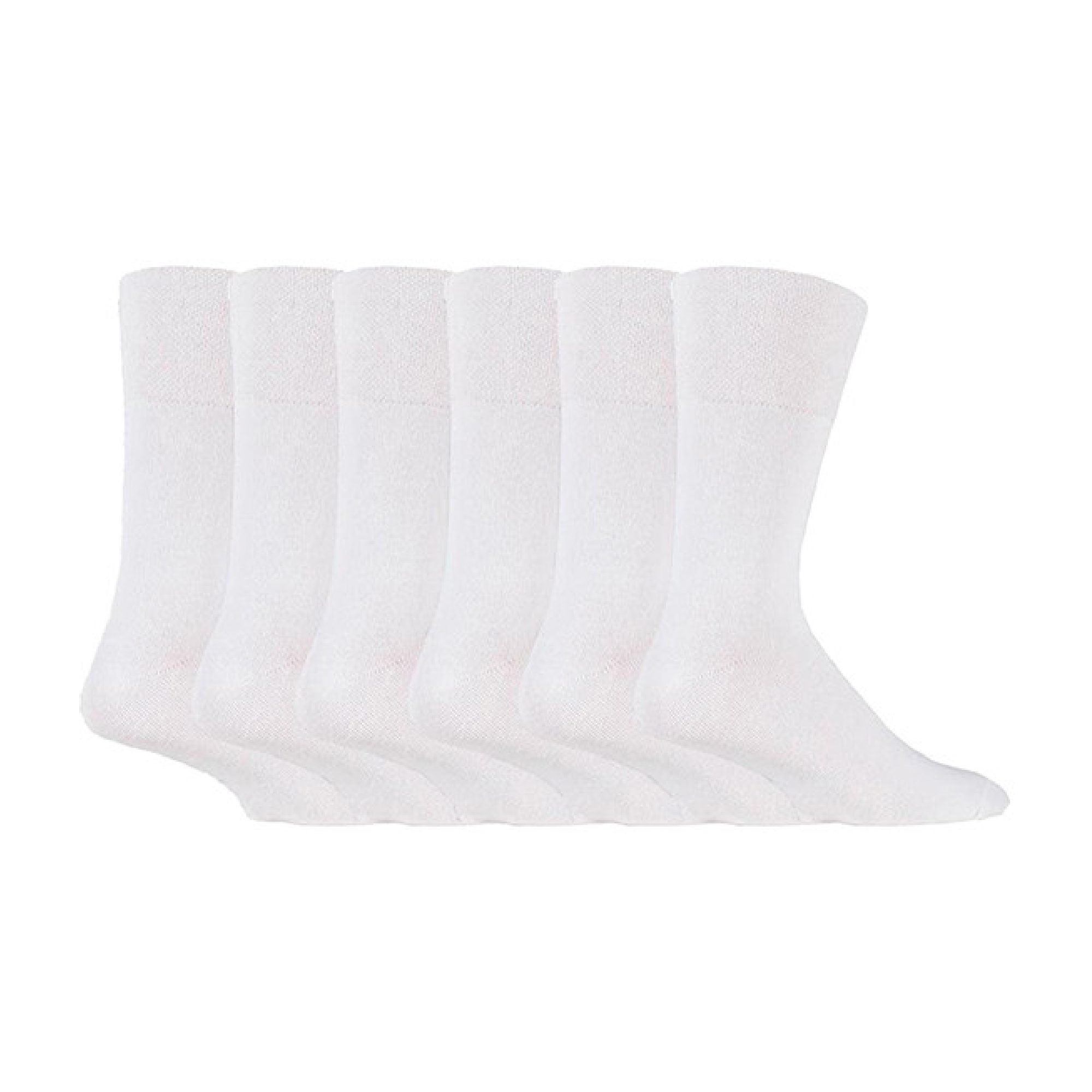 6 Pack Men's Non Elastic Cotton Diabetic Socks with Seamless Toe 12-14 UK