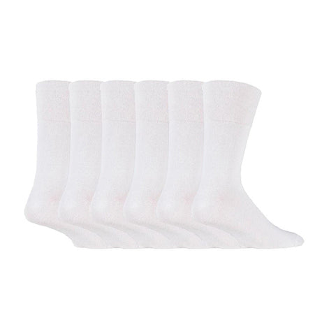 6 Pack Men's Non Elastic Cotton Diabetic Socks with Seamless Toe 12-14 UK
