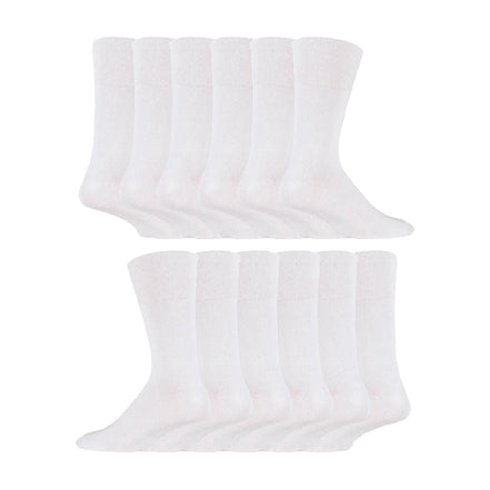 12 Pairs Mens Gentle Grip Top Diabetic Socks | Non Elastic Cotton Socks