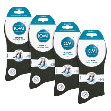 12 Pairs Mens Gentle Grip Top Diabetic Socks | Non Elastic Cotton Socks