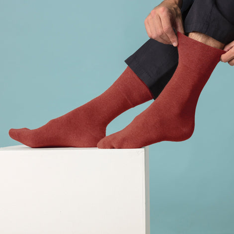 6 Pack Men's Elastic Cotton Diabetic Socks with Seamless Toe