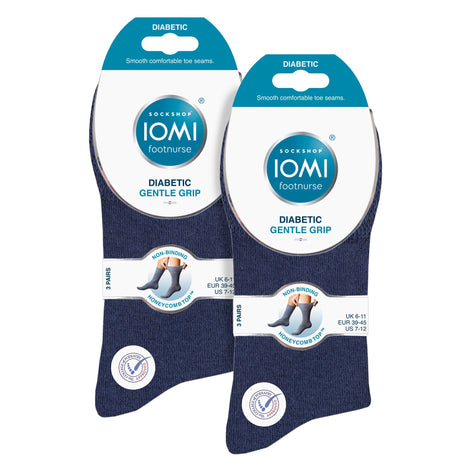 6 Pack Men's Elastic Cotton Diabetic Socks with Seamless Toe