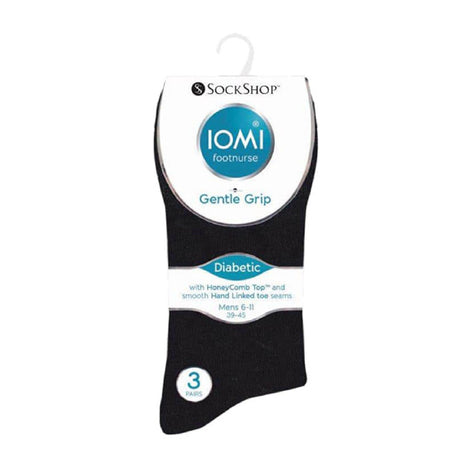6 Pack Men's Non Elastic Cotton Diabetic Socks with Seamless Toe 12-14 UK