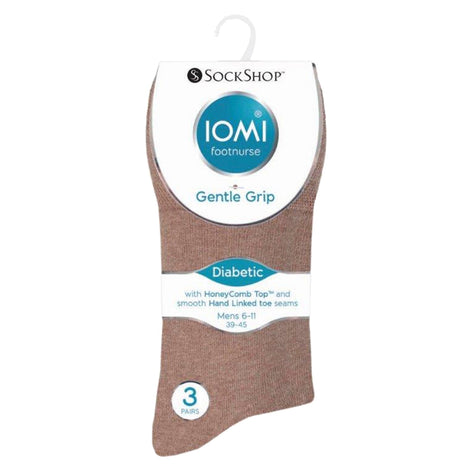 6 Pack Men's Non Elastic Cotton Diabetic Socks with Seamless Toe 12-14 UK