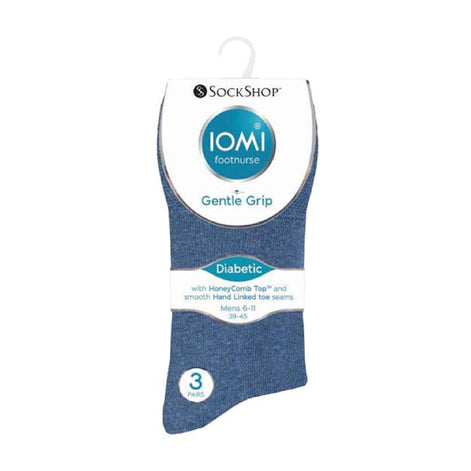 6 Pack Men's Non Elastic Cotton Diabetic Socks with Seamless Toe 12-14 UK