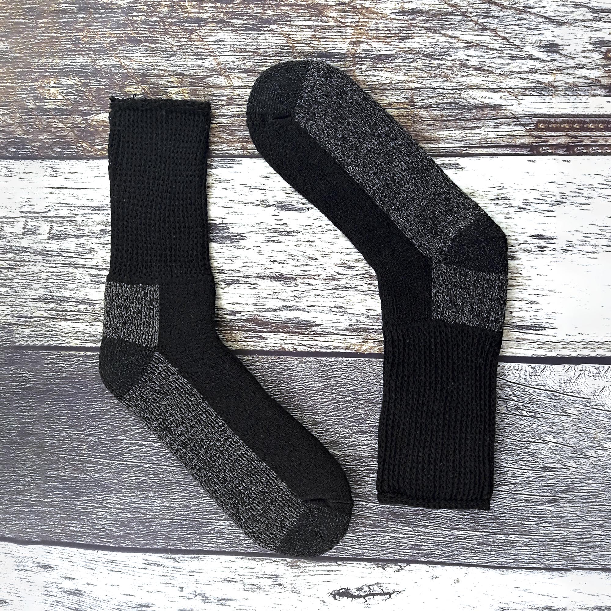 3 Pack Men's Extra Wide Loose Top Cushioned Cotton Diabetic Work Socks