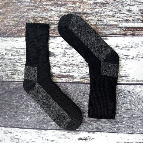 3 Pack Men's Extra Wide Loose Top Cushioned Cotton Diabetic Work Socks
