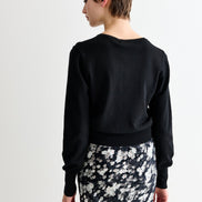 Ives Bow Trimmed Cardigan - Black