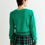 Ives Bow Trimmed Cardigan - Green