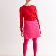 Ives Bow Trimmed Cardigan - Red