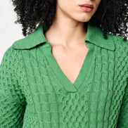 Jamie Cable Collar Jumper - Green