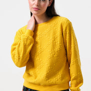 Jan Cable Quilt Sweatshirt - Mustard