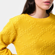 Jan Cable Quilt Sweatshirt - Mustard