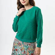 Jan Heartfelt Quilted Sweatshirt - Green