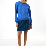 Jan Tile Quilted Sweatshirt - Blue