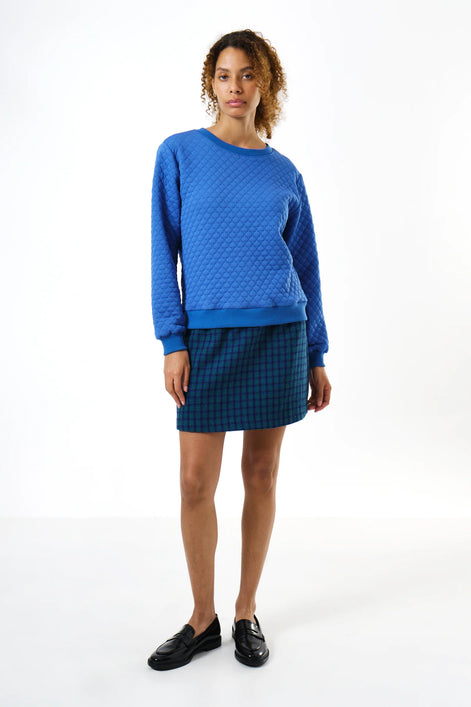 Jan Tile Quilted Sweatshirt - Blue