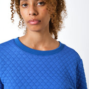 Jan Tile Quilted Sweatshirt - Blue