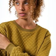 Jan Tile Quilted Sweatshirt - Dark Mustard