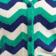 Louche Jeanie Zig Zag Stripe Short Sleeve Cardigan