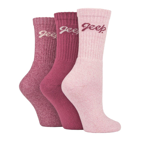 Ladies Ribbed Outdoor Boot Socks - 3 Pack, Reinforced Heel and Toe Hiking Socks