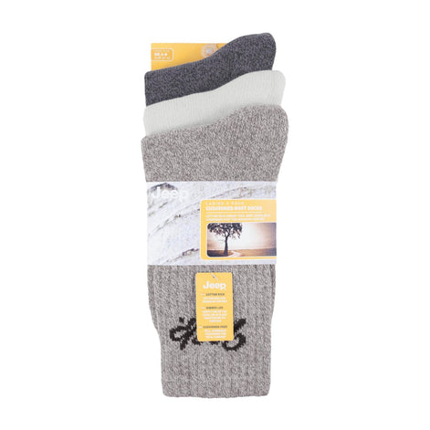 Ladies Ribbed Outdoor Boot Socks - 3 Pack, Reinforced Heel and Toe Hiking Socks