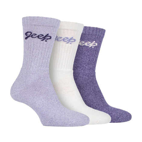 Ladies Ribbed Outdoor Boot Socks - 3 Pack, Reinforced Heel and Toe Hiking Socks