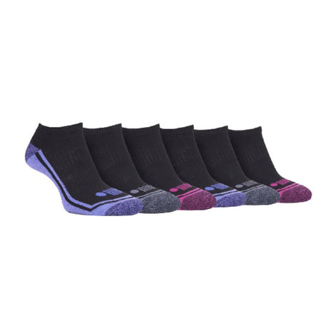 6 Pack Ladies Cotton Cushioned Low Cut Sport Ankle Socks for Running