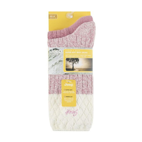 2 Pack Ladies Supersoft Warm Ribbed Thick Hiking Boot Socks