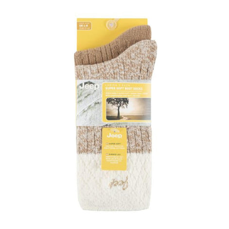 2 Pack Ladies Supersoft Warm Ribbed Thick Hiking Boot Socks