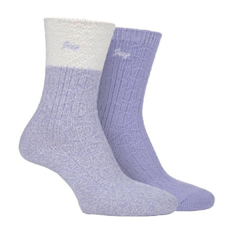 2 Pack Ladies Supersoft Warm Ribbed Thick Hiking Boot Socks